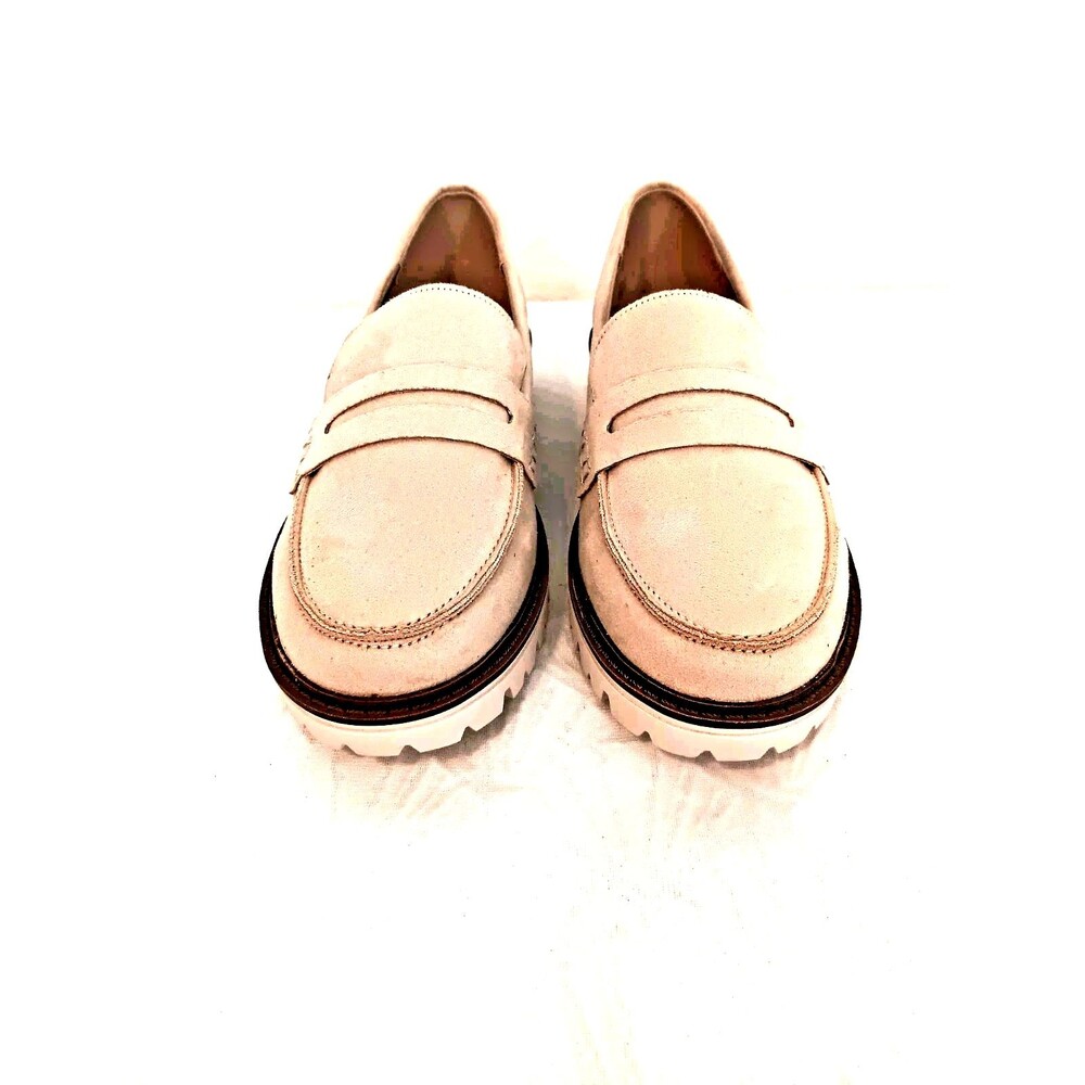 Journee Collection Kenly Loafers Womens Size 9M Light Beige Faux Suede Lug Sole